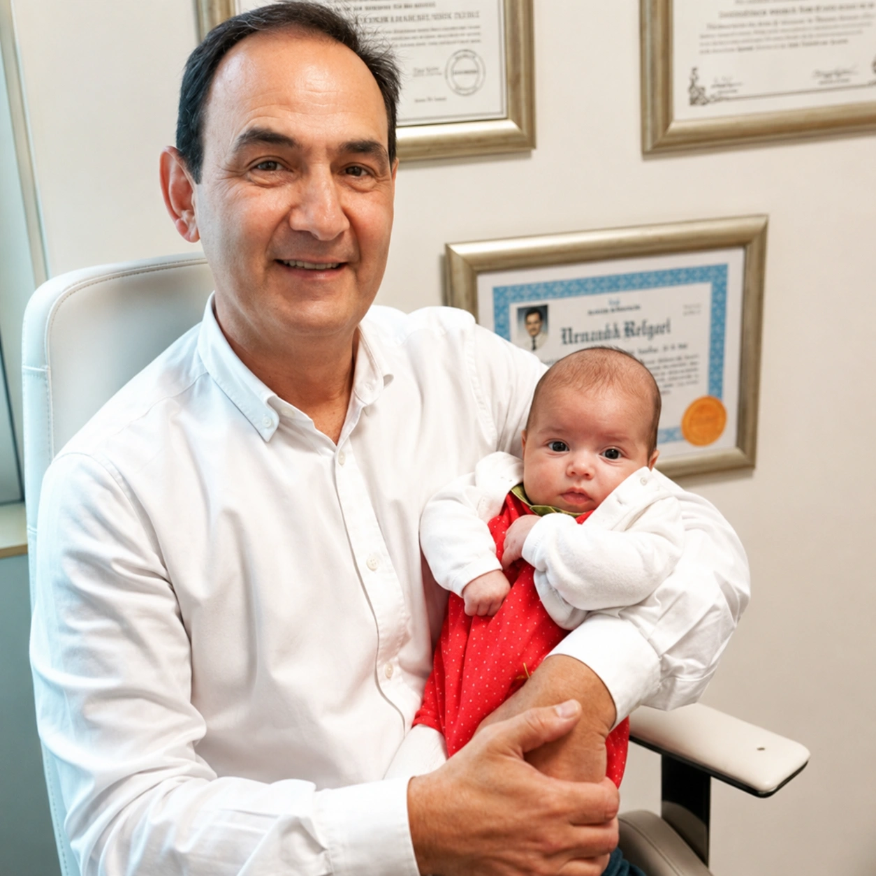 Dr. Süleyman Tosun ve bebek