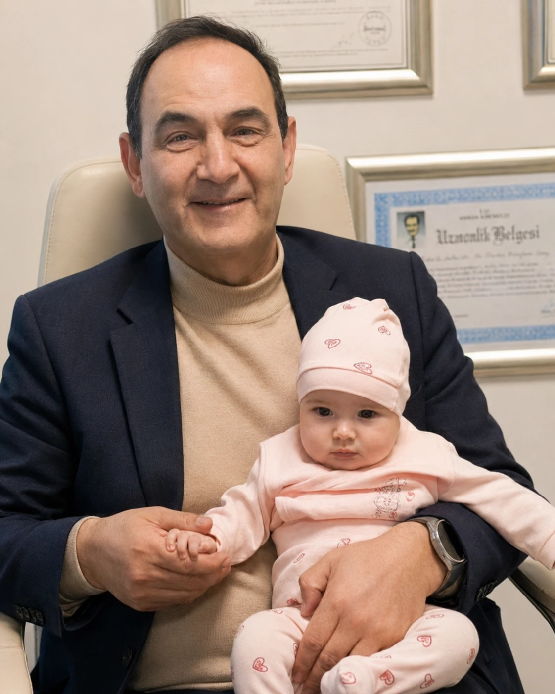 Dr. Süleyman Tosun ve bebek