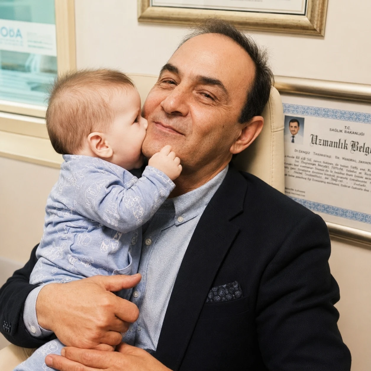 Dr. Süleyman Tosun ve bebek